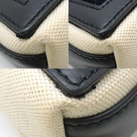 Balenciaga Navy Cabas XS Handbag Canvas Calf Ivory Black - Picture 4 of 8